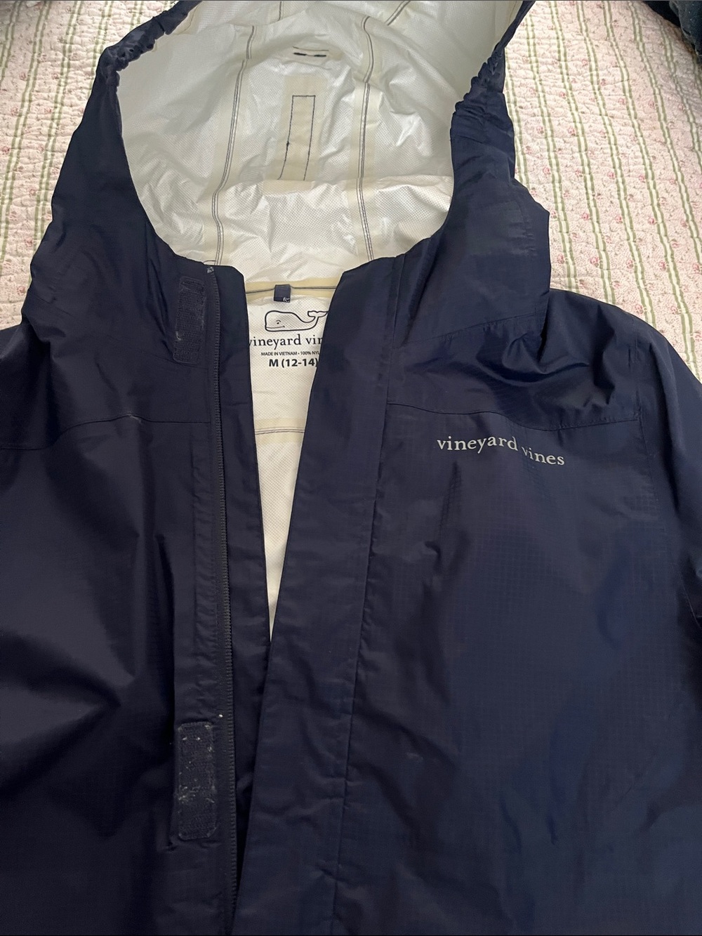 Vineyard Vines Dark Navy Hooded Rain Shell